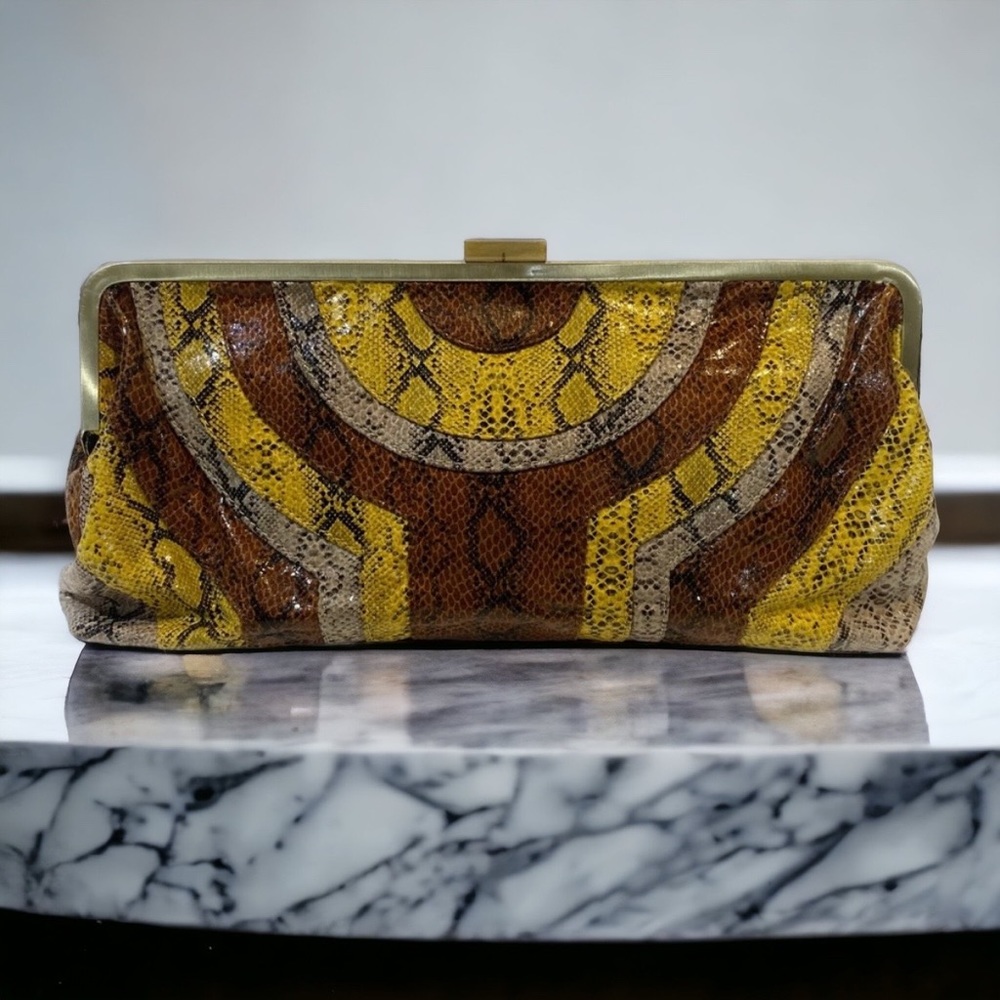 Bonita Bags Faux Python Mod Style Clutch